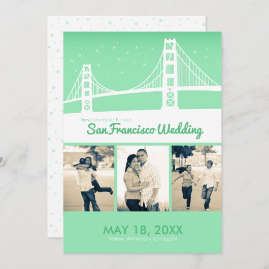 San Francisco Wedding Save-the-date Save The Date (Voorkant / Achterkant)