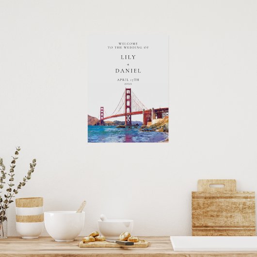 San Francisco Wedding Welcome Sign Poster (Keuken)