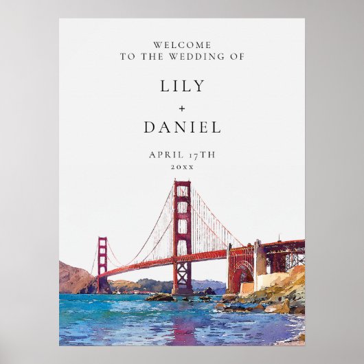 San Francisco Wedding Welcome Sign Poster (Voorkant)