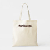 San Francisco White Red en Gold op Black Tote Bag (Achterkant)