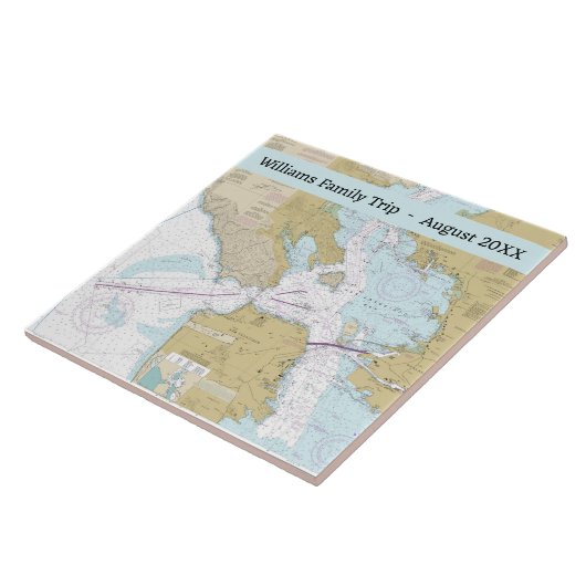 San Francisco Yacht Chart Custom Tegel Tegeltje (Zijkant)