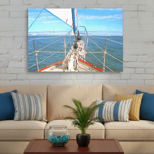 San Francisco Zeilboot 0869 Kunst Canvas Afdruk