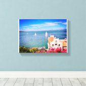 San Francisco zeilboten op de baai Canvas Afdruk (Insitu (Houten vloer))