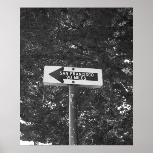 San Francisco zo-a-way Bw Print (Voorkant)