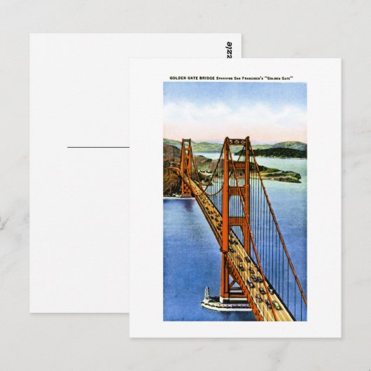 San Francisco's Golden Gate Bridge Briefkaart (Voorkant / Achterkant)