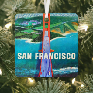 San Francisco's Golden Gate Bridge Metalen Ornament