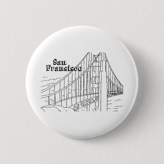 San Francisco's Golden Gate Bridge Ronde Button 5,7 Cm (Voorkant)