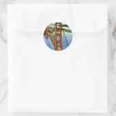 San Francisco's Golden Gate Bridge Ronde Sticker (Tas)