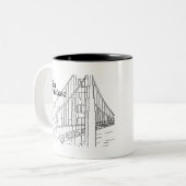 San Francisco's Golden Gate Bridge Tweekleurige Koffiemok (Voorkant links)