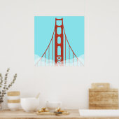 San Francisco's Iconische Golden Gate Bridge Illus Poster (Keuken)