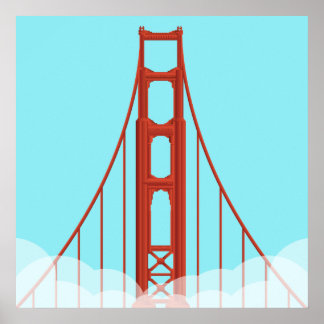 San Francisco's Iconische Golden Gate Bridge Illus Poster