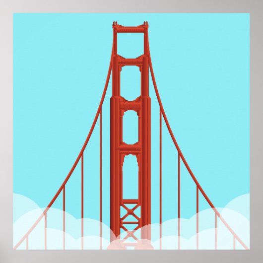 San Francisco's Iconische Golden Gate Bridge Illus Poster (Voorkant)