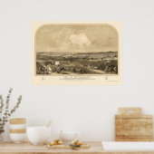 San Francsico, CA Panoramic Map - 1851 Poster (Keuken)