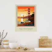 San Fran's Golden Gate Bridge Reizen Poster (Keuken)