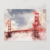 San Fransisco Golden Gate Bridge waterverf Briefkaart (Voorkant)