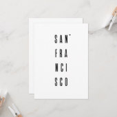 San Fransisco - minimalistic typography card Kaart (Voorkant / Achterkant in situ)