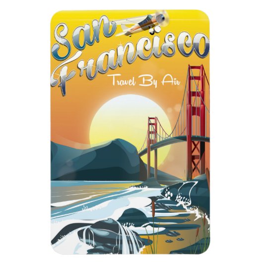 San Fransisco "Reis door de lucht" Golden Sunset Magneet (Verticaal)