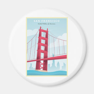 San Fransisco, VS - Vintage Travel Poster Magneet