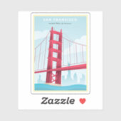 San Fransisco, VS - Vintage Travel Poster Sticker (Vel)