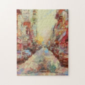 San Fransisco Waterverf CIty Scape Aangepaste teks Legpuzzel (Verticaal)