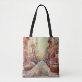 San Fransisco Waterverf CIty Scape Aangepaste teks Tote Bag (Voorkant)