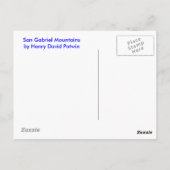 San Gabriel Mountains Briefkaart (Achterkant)