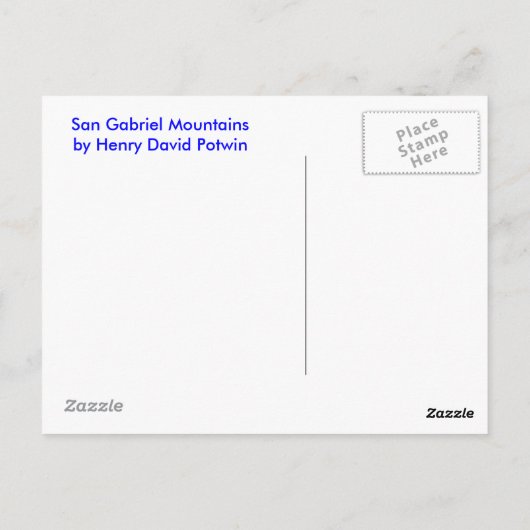 San Gabriel Mountains Briefkaart (Achterkant)