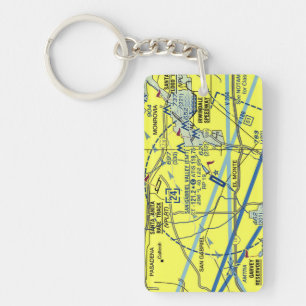 San Gabriel Valley Airport-kaart / taxisdiagram Sleutelhanger