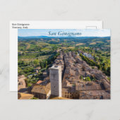 San Gimignano-cityscape, Briefkaart van Toscane (Voorkant / Achterkant)