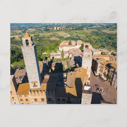 San Gimignano-cityscape, Briefkaart van Toscane (Voorkant)