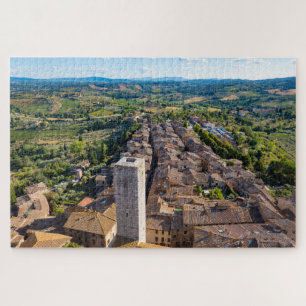 San Gimignano gezien vanuit de lucht, Toscane Legpuzzel