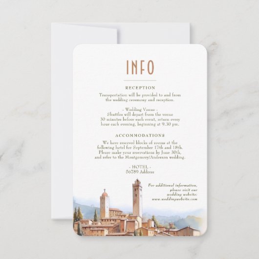 San Gimignano Italië — Gegevens Kaart invoegen (Voorkant)