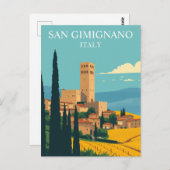 San Gimignano, Italië Middeleeuwse kunst Briefkaart (Voorkant / Achterkant)