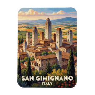 San Gimignano Italië Torens Reis Scene 🏰 Magneet