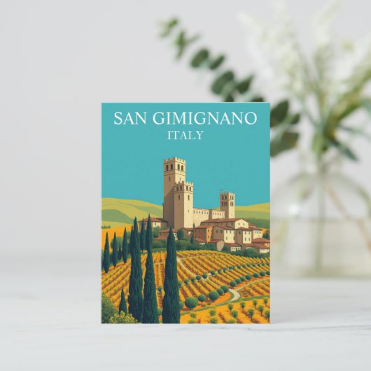 San Gimignano, Italië Towers  Kunst Briefkaart (Staand voorkant)