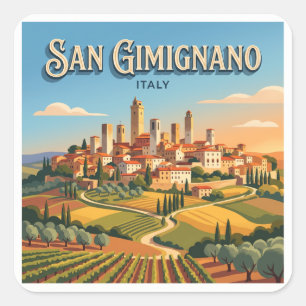 San Gimignano Italië Vierkante Sticker