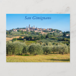 San Gimignano skyline, Toscane, Italië Post Ansich Briefkaart