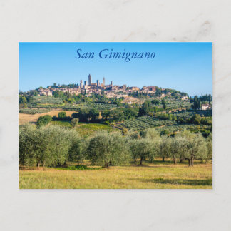 San Gimignano skyline, Toscane, Italië Post Postka Briefkaart