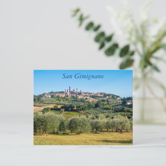 San Gimignano skyline, Toscane, Italië Post Postka Briefkaart (Staand voorkant)