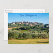 San Gimignano skyline, Toscane, Italië Post Postka Briefkaart (Voorkant / Achterkant)