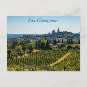 San Gimignano skyline, Toscane, Italië Post Postka Briefkaart