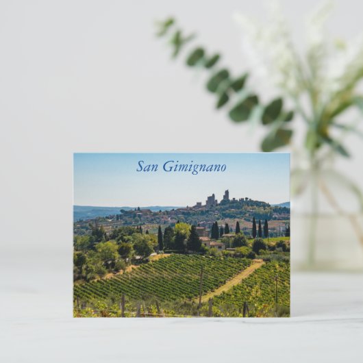 San Gimignano skyline, Toscane, Italië Post Postka Briefkaart (Staand voorkant)