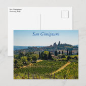 San Gimignano skyline, Toscane, Italië Post Postka Briefkaart (Voorkant / Achterkant)