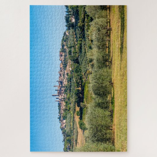San Gimignano skyline uitzicht, Toscane Legpuzzel (Verticaal)