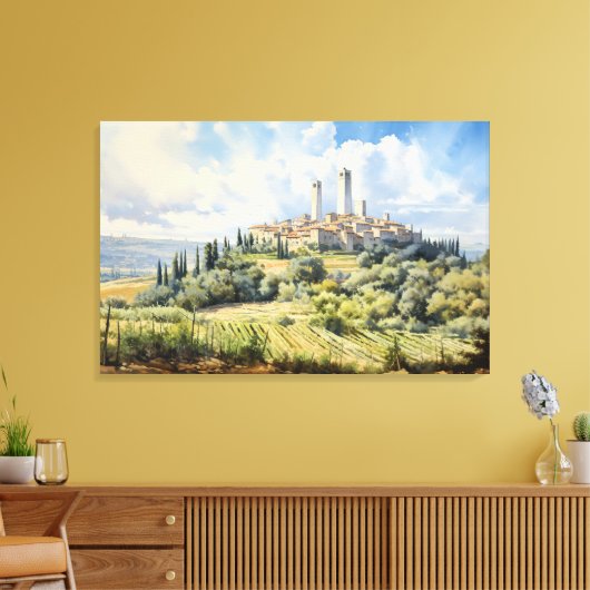 San Gimignano, Toscane - Italië Canvas Print (Insitu (Woonkamer))