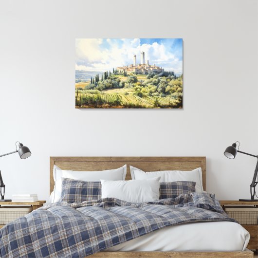 San Gimignano, Toscane - Italië Canvas Print (Insitu (Slaapkamer))