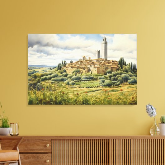 San Gimignano, Toscane - Italië Canvas Print (Insitu (Woonkamer))