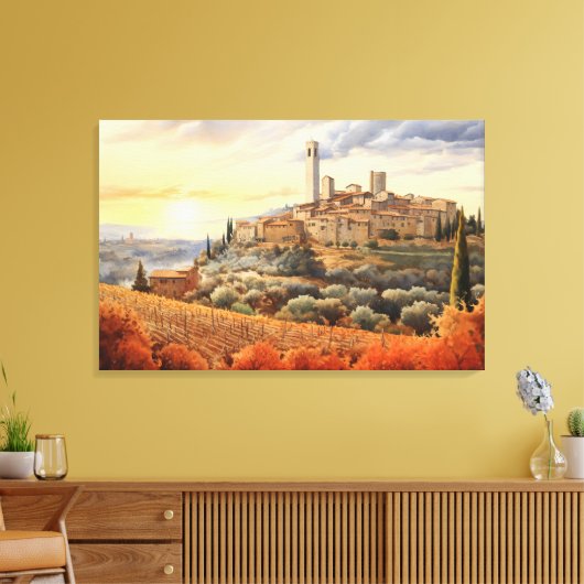 San Gimignano, Toscane - Italië Canvas Print (Insitu (Woonkamer))