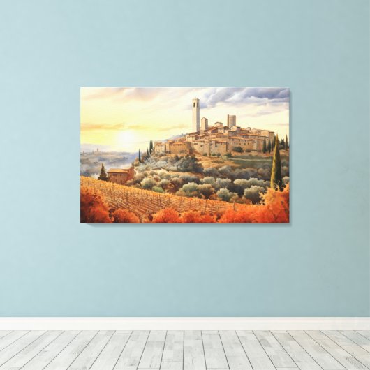 San Gimignano, Toscane - Italië Canvas Print (Insitu (Houten vloer))