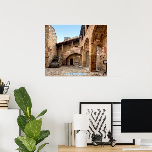 San Gimignano, Toscane, Italië Poster (Thuiskantoor)
